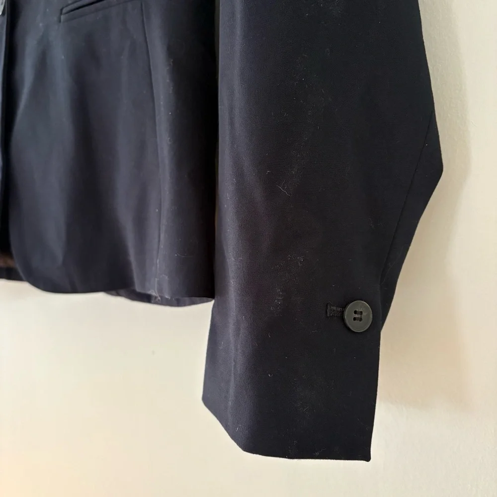 H&M Black One-Button Collared Women’s Blazer Jacket – Size XS — Office Wear